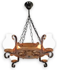 Brilagi - Csillár láncon TIMONA 4xE14/40W/230V bükkfa/dió