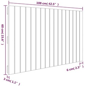 tömör fenyőfa fali fejtámla 108 x 3 x 60 cm