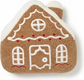Díszpárna GINGERBREAD HOUSE 40x40 cm, barna
