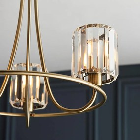 Endon glamour modern csillár berenice antik sárgaréz átlátszó end107801