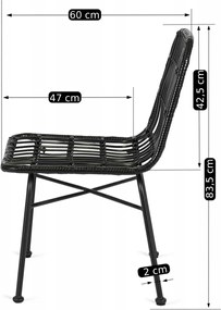 Rattan szék fekete színben WALDI
