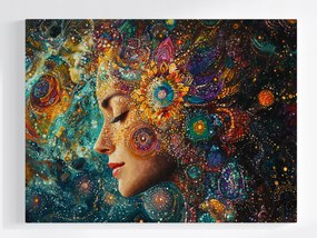 Vászonkép Canvas Portré Nő Mandala Csakra Energia Zen 100x75