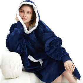 VERK Ujjakkal és kapucnival ellátott takaró - Huggle Hoodie - blue