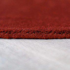 Téglavörös kézi szövésű gyapjú kerek szőnyeg ø 200 cm Mia Segment – Flair Rugs