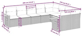 9-részes bézs polyrattan kerti ülőgarnitúra párnákkal