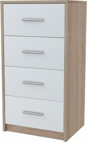 Komód szekrény Bodo 4S Fehér-sonoma 40cm Ufc polcos