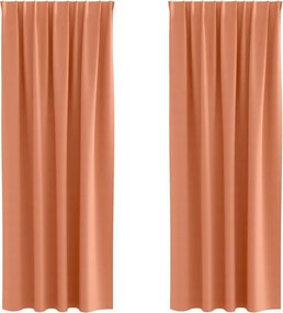 vidaXL Fekete Függöny Gyűrűkkel 2 pcs Terrakotta 245 x 140 cm