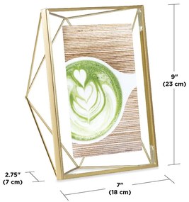 Aranyszínű fém álló-fali képkeret 15x20 cm Prisma – Umbra