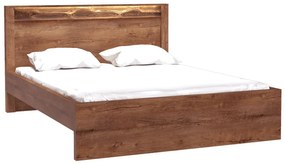 Franciaágy 160 cm Indie 19 (LED világítással) (ágyráccsal) (világos kőris). 1057805