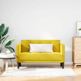 sárga bársony loveseat kanapé 111 cm