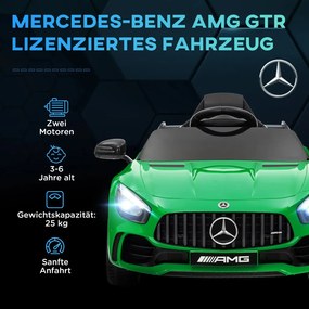 AIYAPLAY Elektromos gyerekautó, Mercedes, 3-5 km/h, távirányító, fények és zene, zöld