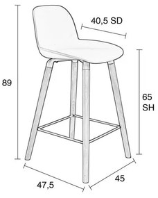Alber Kuip 2 db fehér bárszék, ülésmagasság 65 cm - Zuiver