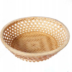 Bambusz kenyértartó kosár kerek 20cm bézs Húsvéti asztaldísz