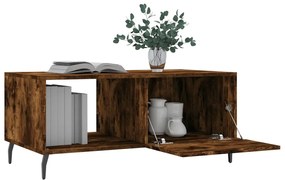 Füstös tölgy színű szerelt fa dohányzóasztal 90 x 50 x 40 cm