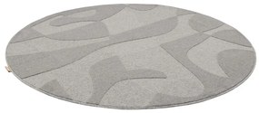 Szürke gyapjú kerek szőnyeg ø 200 cm Morphic Botanica – Agnella