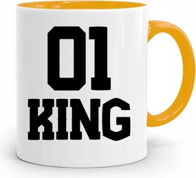 Sárga Bögre Ajándék Gyermek Fiának 01 King fényképes nyomattal