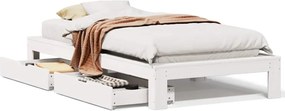 vidaXL fehér tömör fenyőfa ágy matrac nélkül 75 x 190 cm
