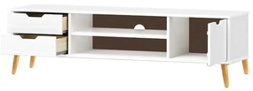 TV-állvány multifunkciós médiaállvány 120x30x40 cm fehér BC-08