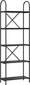 vidaXL Könyvespolc Fekete tölgy 60 x 30 x 183 cm Faanyag