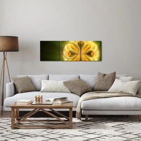 Sárga virág képe (órával) (90x30 cm)