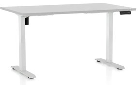 Állítható magasságú asztal OfficeTech B, 140 x 80 cm, fehér alap, világos szürke