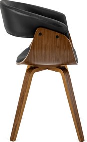 Ohio szék fekete színben, műbőr kárpittal, hajlított rétegelt lemez vázzal