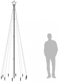 meleg fehér fényű karácsonyfa tüskével 310 LED-del 300 cm
