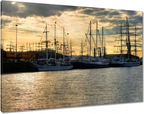 Vászonkép 100x70 Yachtok a kikötőben