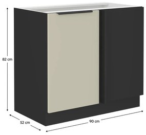 Alsó konyhaszekrény Arikona 105 ND 1F BB (kasmír + fekete) . 1097038
