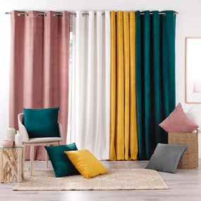 Rózsaszín bársony függöny 140x260 cm Velouriane – douceur d'intérieur