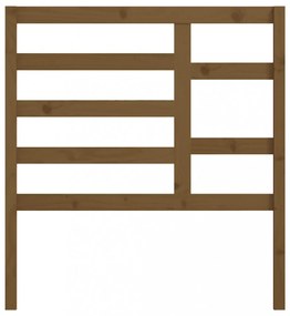 mézbarna tömör fenyőfa ágyfejtámla 106 x 4 x 104 cm
