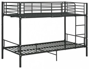fekete fém emeletes ágy 90 x 200 cm