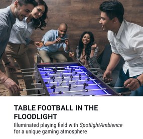 KLARFIT Arrowhead, asztali foci, 117 x 68, LED megvilágítás, automatikus gólszámláló, fekete