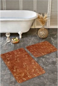Barna bársony fürdőszobai kilépő szett 2 db-os 60x100 cm – Mila Home