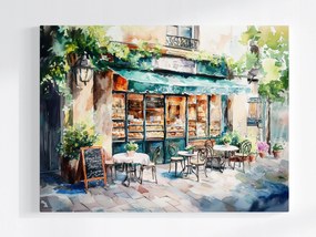 Vászonkép Canvas Kávézó Pékség Utca Képeslap Kilátás 80x60