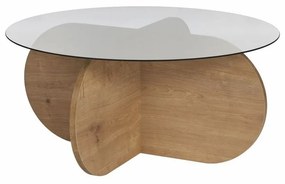 Aeris Sapphire Oak dohányzóasztal sötét üveggel