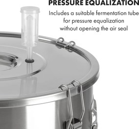 Klarstein Gärkeller Pro XL, erjesztő edény, 60 l, élesztő leeresztő szelep, rozsdamentes acél