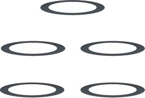 vidaXL Alkalmas lapos fa gyűrűkhez 5 pcs Antracit Ø90 / 120 cm Acél