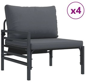 Kerti Kanapé Szett párnával 7 pcs Antracit Acél &amp; Szövet