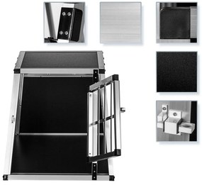 PETSTUFF® Kutyaszállító box M  54 × 69 × 50 cm MDF ALU