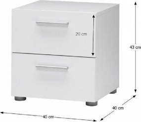 Éjjeliszekrény, fehér, PEPE 70070