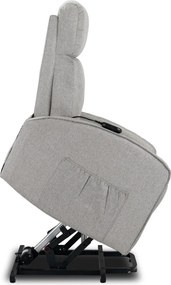 Elektromos relax fotel felállást segítő funkcióval szürke – COLTON