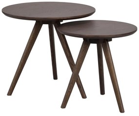 Kerek tárolóasztal tölgyfa dekoros asztallappal ø 50 cm Yumi – Rowico