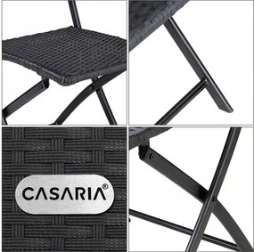 Deuba Rattan összecsukható székek Rome 2 db - fekete