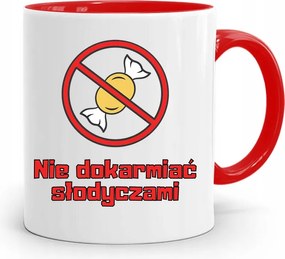 Piros Vicces Bögre Vicces Nem Etetni! fényképes nyomattal