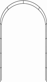 Rózsakapu, fekete, 240 x 140 x 37 cm