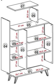 Könyvespolc Form - Fehér