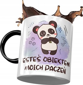 Fekete bögre macival Aranyos mackó ajándék fényképes nyomtatással