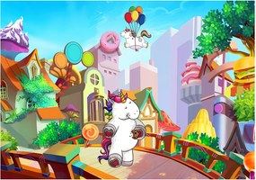 Gyerek fotótapéta aranyos unikornisok 312 x