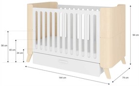 Gyermekágy HOPPA 70 x 140 cm tároló dobozzal